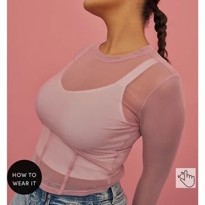 Torrid Size 2 Rose Mesh Festi Crop Top NWT